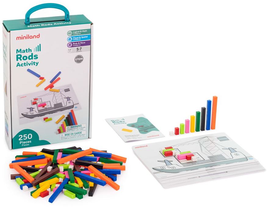 МРахункові палички Miniland Math Rods Activity (250 елементів)