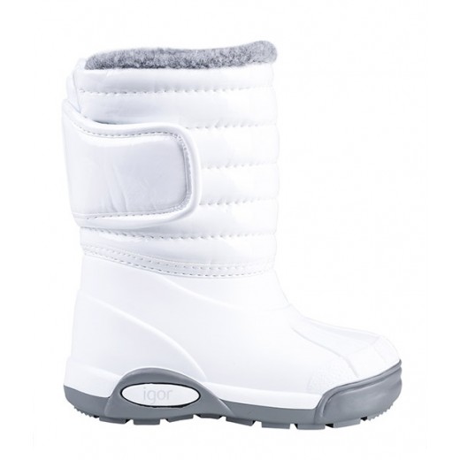 Утеплені чоботи Igor Shoes гляцеві білі