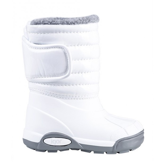 Утеплені чоботи Igor Shoes гляцеві білі