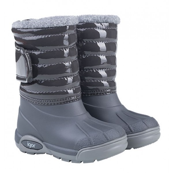Утепленные сапоги Igor Shoes гляцевые серые