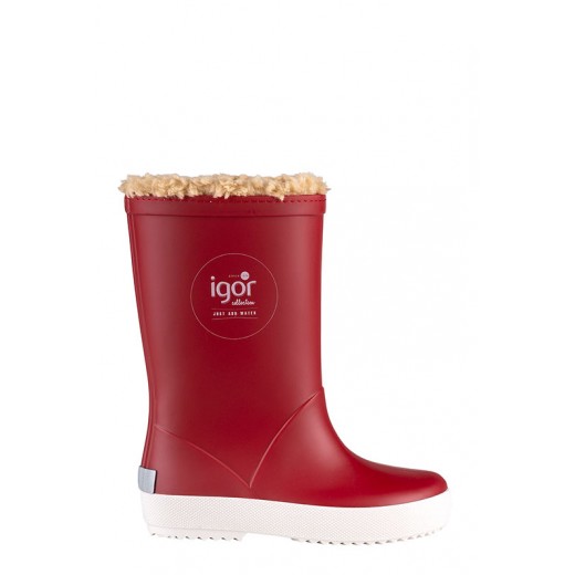 Утеплені гумові чоботи Igor Shoes червоні
