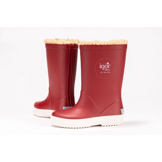 Утеплені гумові чоботи Igor Shoes червоні
