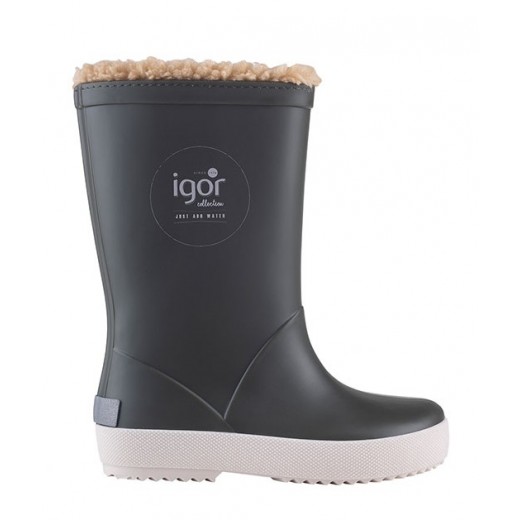 Утеплені гумові чоботи Igor Shoes сірі