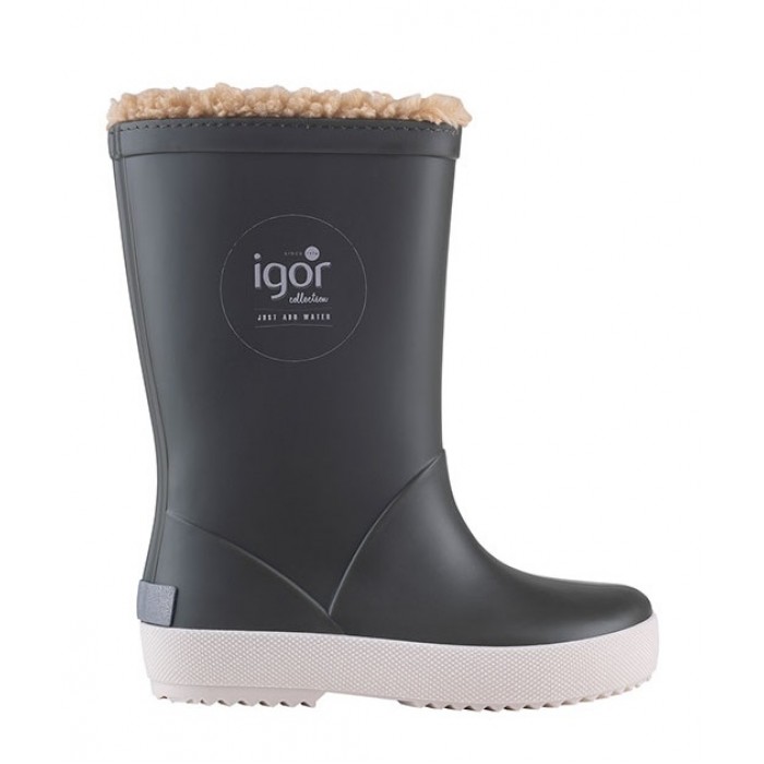 Утеплені гумові чоботи Igor Shoes сірі