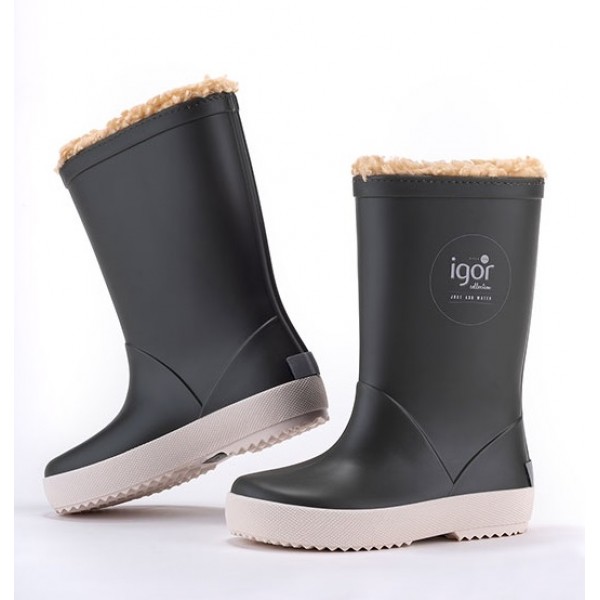 Утеплені гумові чоботи Igor Shoes сірі