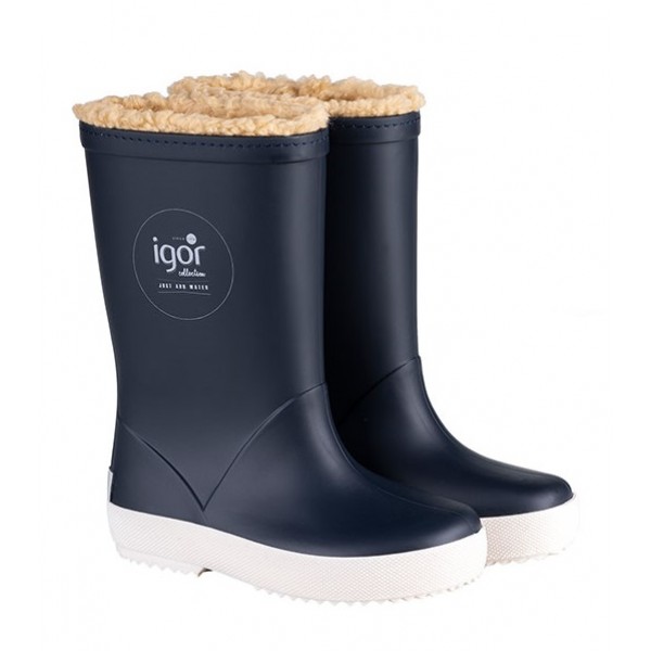Утеплені гумові чоботи Igor Shoes сині