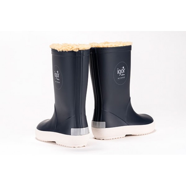 Утеплені гумові чоботи Igor Shoes сині
