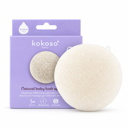 Натуральная губка для купания новорождённых Kokoso Baby из конжака
