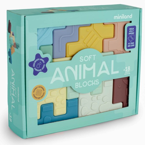 Мягкий развивающий набор Miniland Animal Blocks