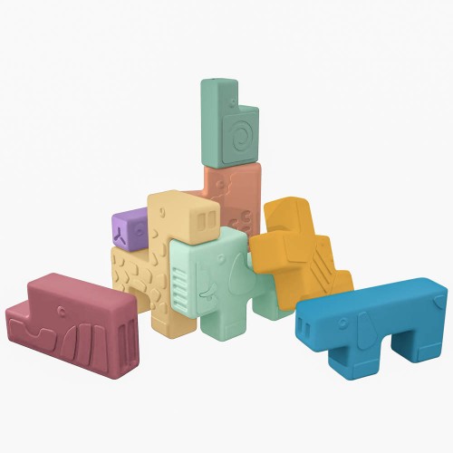 Мягкий развивающий набор Miniland Animal Blocks