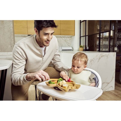 Дитяча бамбукова секційна тарілка на присосці Miniland Chick