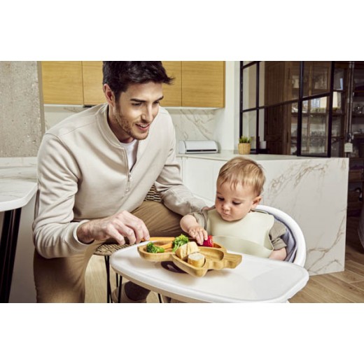 Детская бамбуковая секционная тарелка на присоске Miniland Chick