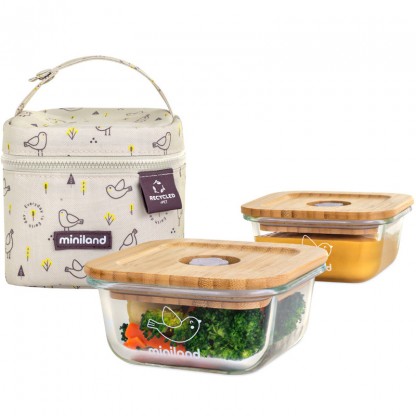 Набір скляних контейнерів Pack-2-go ecoSquare 210 мл