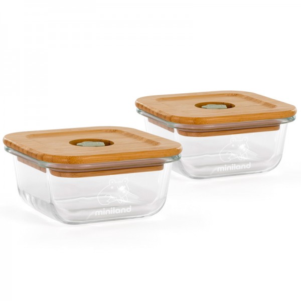 Термосумка с контейнерами (стекло) 2x210 мл Pack-2-go EcoSquare Frog