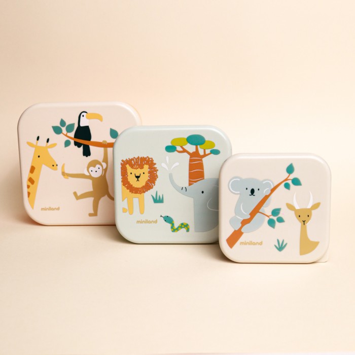 Набор из 3 контейнеров для еды Jungle 250 мл, 350 мл и 540 мл