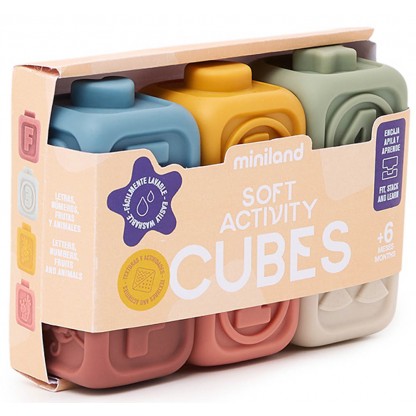 Розвивальні м’які кубики Miniland 6 шт 
