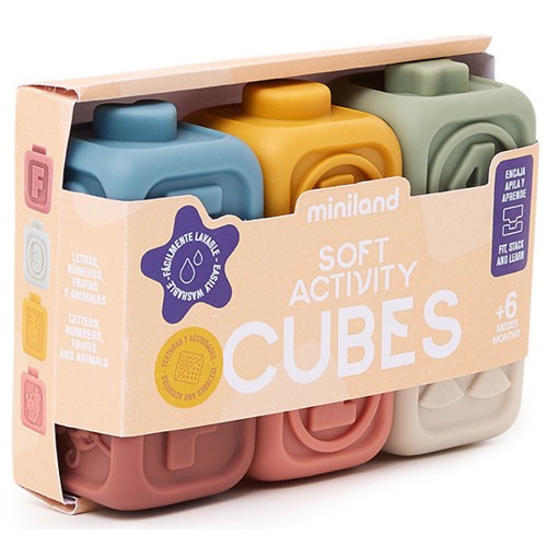 М’які кубики для малюків Miniland Activity Cubes (6 шт)