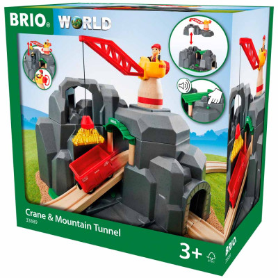 Игровой набор для железной дороги BRIO Тоннель с подъемным краном (33889)