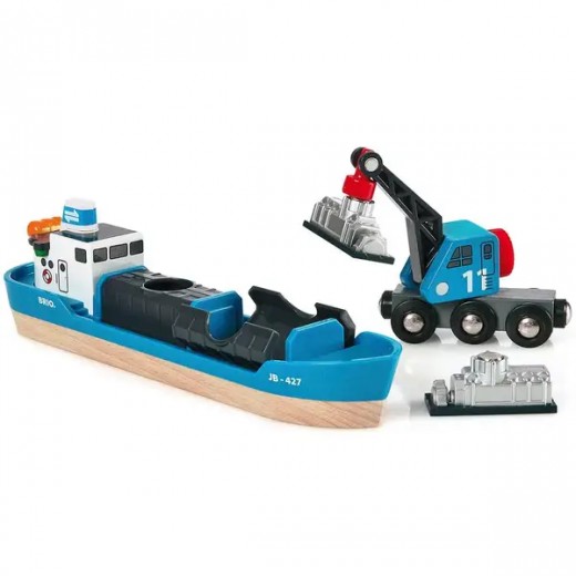 Корабль для железной дороги BRIO с вагоном-краном