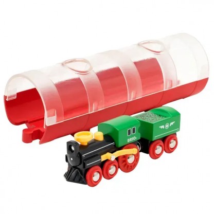 Паровоз для дерев’яної залізниці BRIO з тунелем