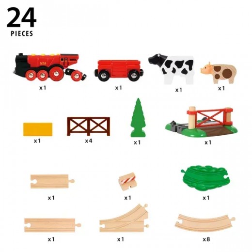 BRIO Детская железная дорога «С Могучим локомотивом» (36029) — премиум-набор