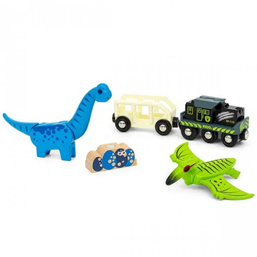 Поезд BRIO на батарейках с динозаврами