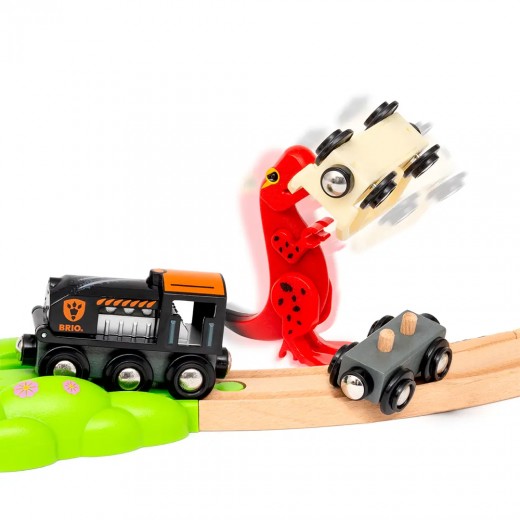 BRIO Deluxe «Мир Динозавров» (36104) — железная дорога с динозаврами и эффектами