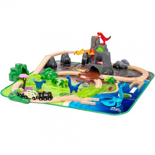 BRIO Deluxe «Мир Динозавров» (36104) — железная дорога с динозаврами и эффектами