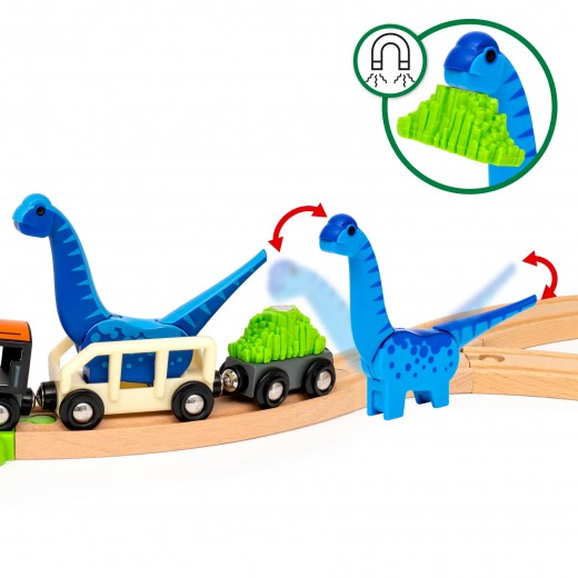 BRIO Deluxe «Мир Динозавров» (36104) — железная дорога с динозаврами и эффектами
