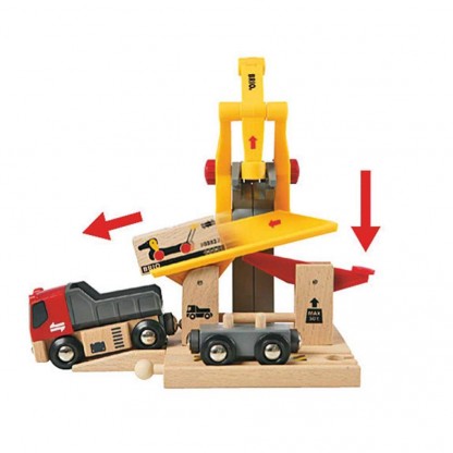 Деревянная железная дорога BRIO с грузовым поездом и кранами