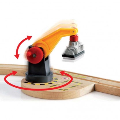 Деревянная железная дорога BRIO с грузовым поездом и кранами