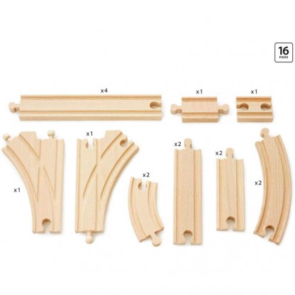 Средний набор расширений для железной дороги BRIO 16 эл.