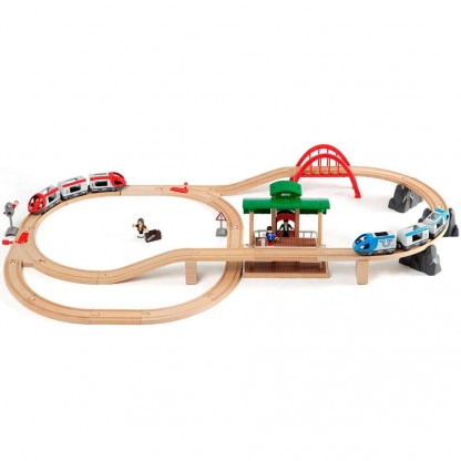 Дитяча залізниця BRIO дворівнева з вокзалом