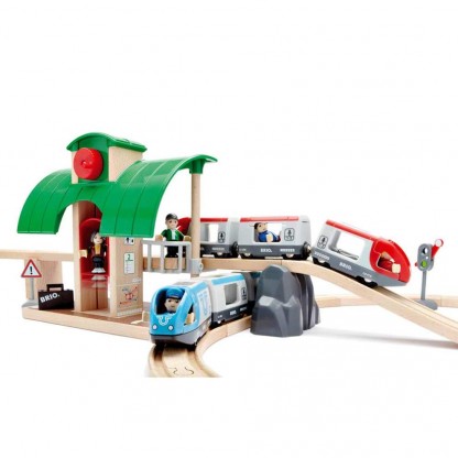 Дитяча залізниця BRIO дворівнева з вокзалом