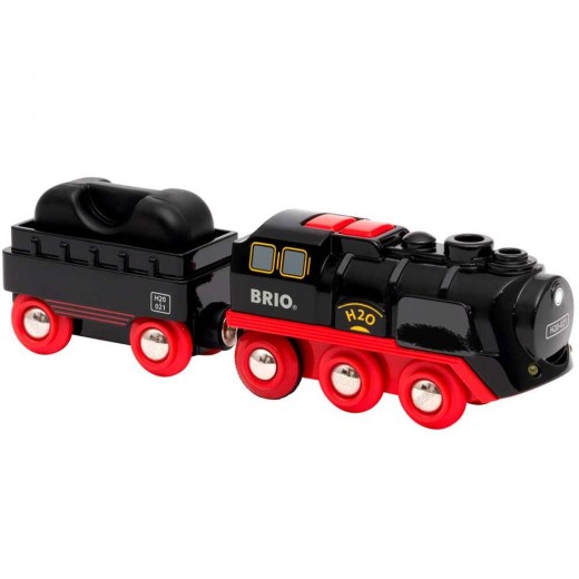 Поезд BRIO на батарейках и с паром