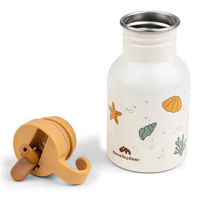 Металева пляшка для води Done by Deer Sea Friends 350 мл, пісочно-бежева