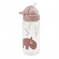 Пляшка з трубочкою Done by Deer Ozzo 350 мл, пудрова