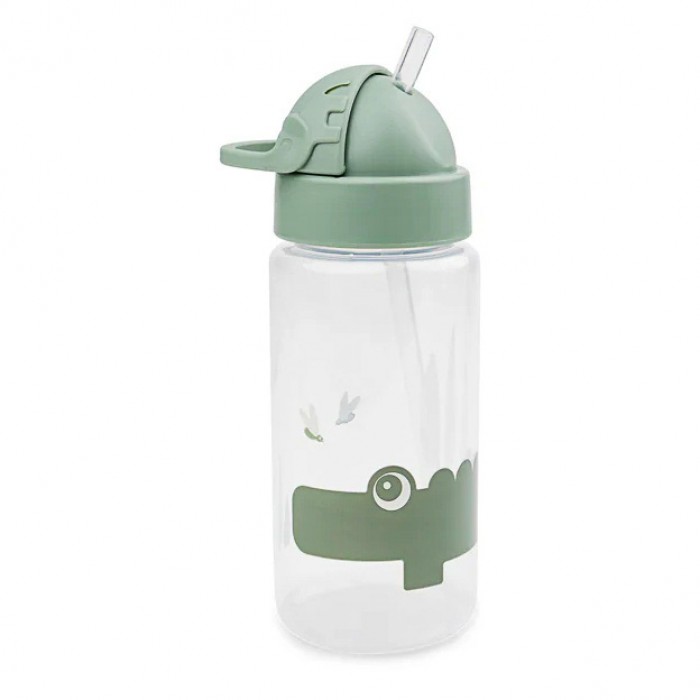 Пляшка з трубочкою Done by Deer Croco 350 мл, зелена