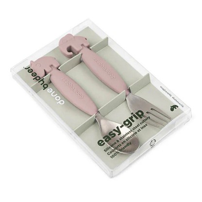 Набір ложка та виделка Done by Deer Easy-grip Deer Friends, пудровий