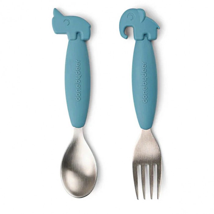 Набір ложки та виделки Done by Deer Easy-grip Deer Friends, синій