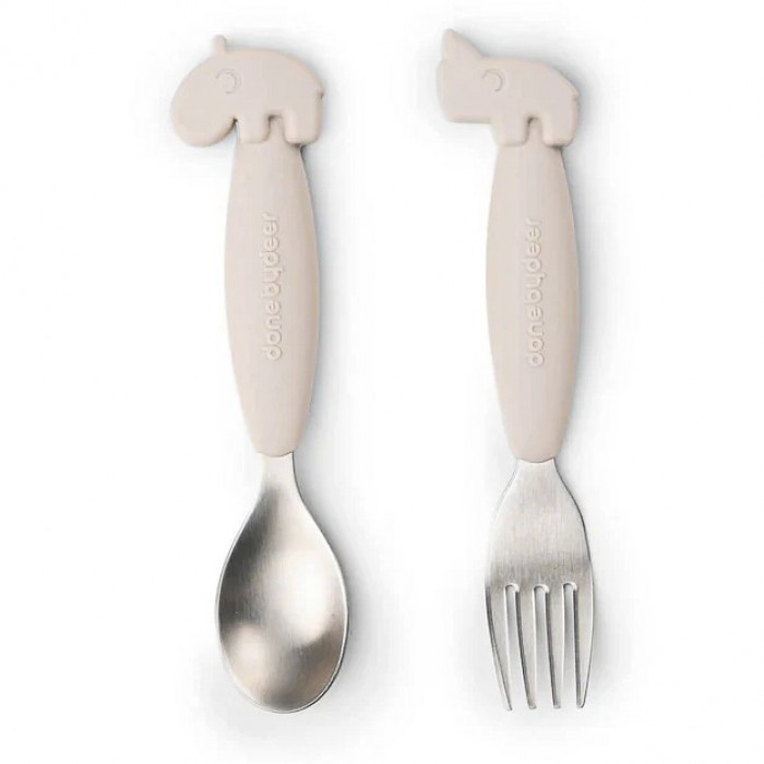 Набір ложки та виделки Done by Deer Easy-grip Deer Friends, пісочний