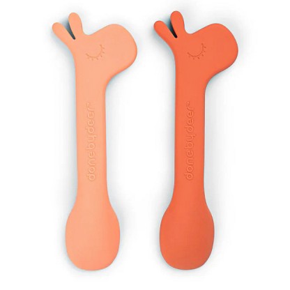 Силиконовая ложка Done by Deer Lalee (2 шт.), папайя