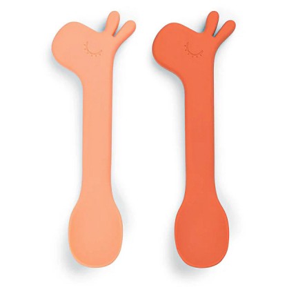 Силиконовая ложка Done by Deer Lalee (2 шт.), папайя