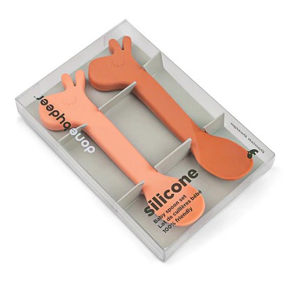 Силиконовая ложка Done by Deer Lalee (2 шт.), папайя