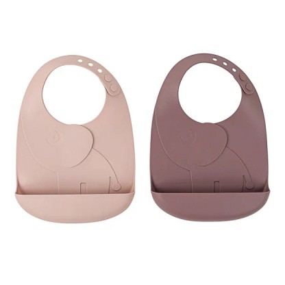 Силіконовий нагрудник Done by Deer Peekaboo Elphee (2 шт.), пудровий