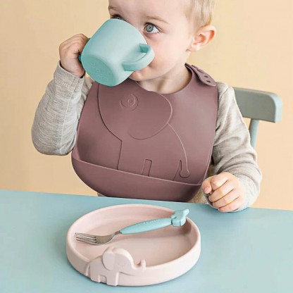 Силіконовий нагрудник Done by Deer Peekaboo Elphee (2 шт.), пудровий