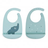 Силіконовий нагрудник Done by Deer Elphee (2 шт.), синій