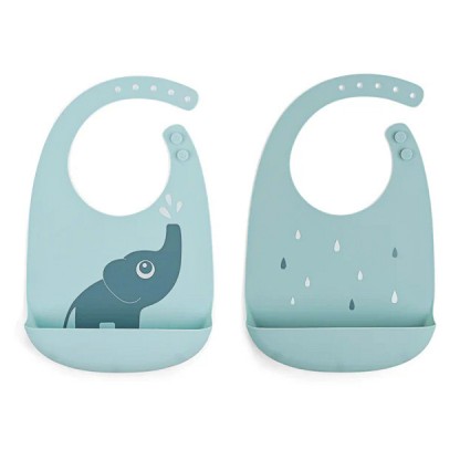 Силіконовий нагрудник Done by Deer Elphee (2 шт.), синій