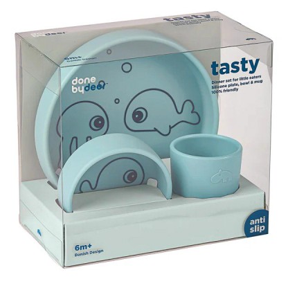 Силіконовий набір посуду Done by Deer Sea Friends синій
