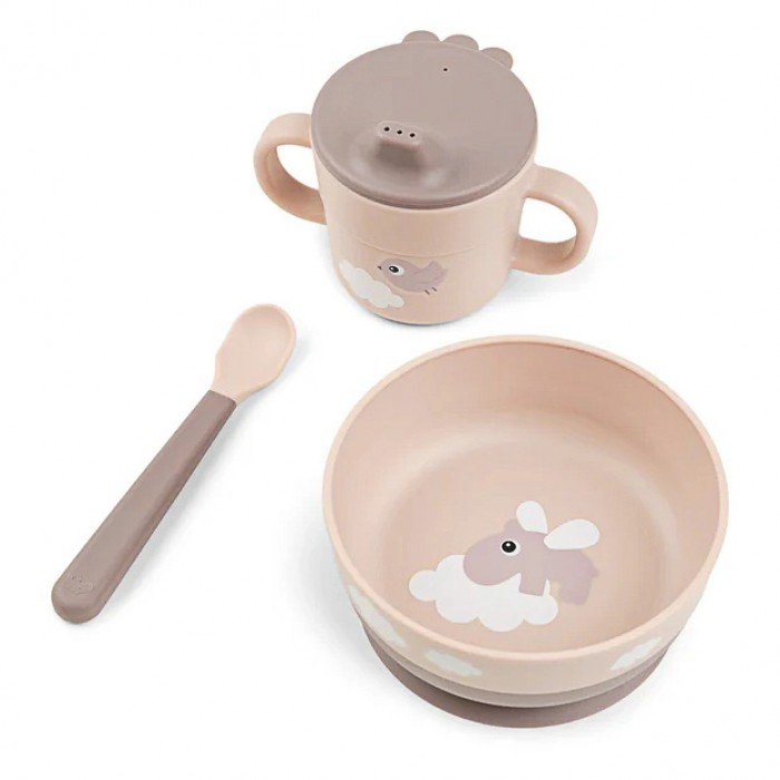 Набор детской посуды Done by Deer Foodie Happy Clouds, пудровый